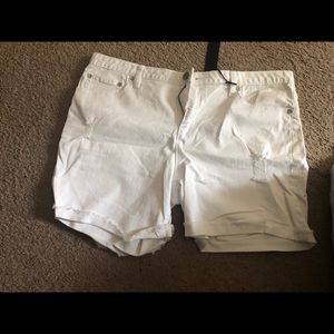 A.n.a white distressed shorts